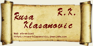 Rusa Klasanović vizit kartica